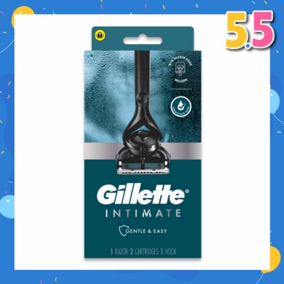 GILLETTE Intimate Gentle & Easy Hair Razor Packset (1 Razor & 2 Cartridges & 1 Hook) 1s