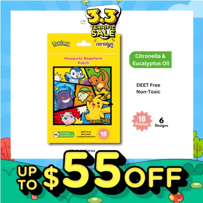 CAREDYN Pokemon Mosquito Repellent Patch Citronella & Eucalyptus Oil 18s