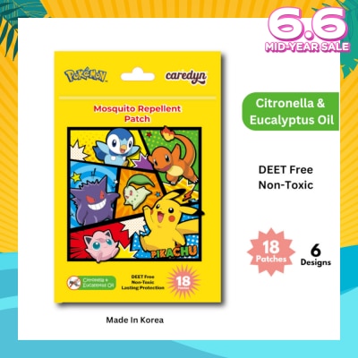 CAREDYN Pokemon Mosquito Repellent Patch Citronella & Eucalyptus Oil 18s