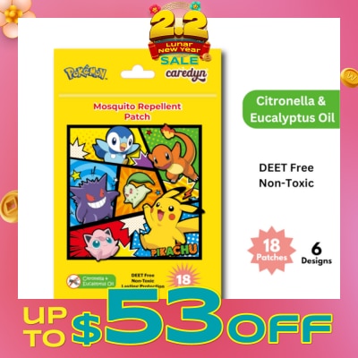 CAREDYN Pokemon Mosquito Repellent Patch Citronella & Eucalyptus Oil 18s