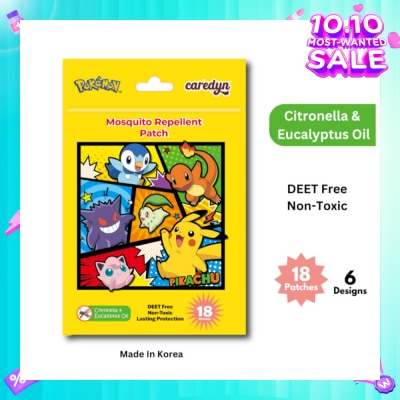 CAREDYN Pokemon Mosquito Repellent Patch Citronella & Eucalyptus Oil 18s
