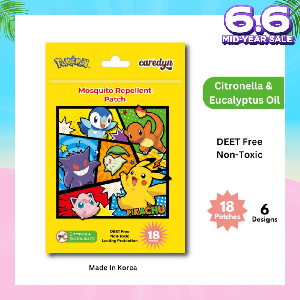 Pokemon Mosquito Repellent Patch Citronella & Eucalyptus Oil 18s
