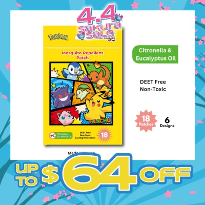 CAREDYN - Pokemon Mosquito Repellent Patch Citronella & Eucalyptus Oil 18s