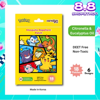 CAREDYN Pokemon Mosquito Repellent Patch Citronella & Eucalyptus Oil 18s