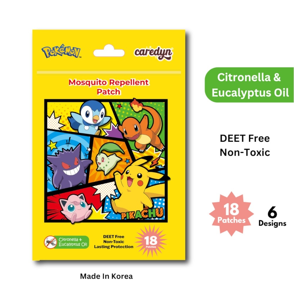 Pokemon Mosquito Repellent Patch Citronella & Eucalyptus Oil 18s