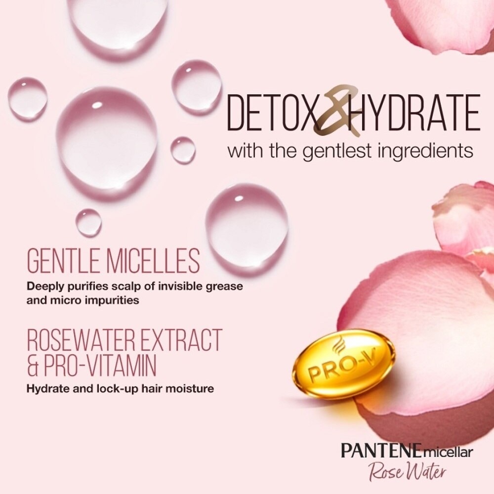 Micellar Detox and Hydrate With Rose Water Extract Scalp Shampoo (Protect Hair from Dryness and Dullness) 530ml