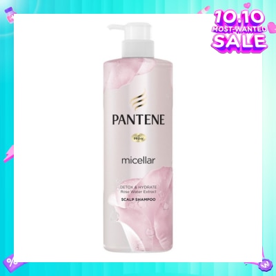 PANTENE Micellar Detox and Hydrate With Rose Water Extract Scalp Shampoo (Protect Hair from Dryness and Dullness) 530ml