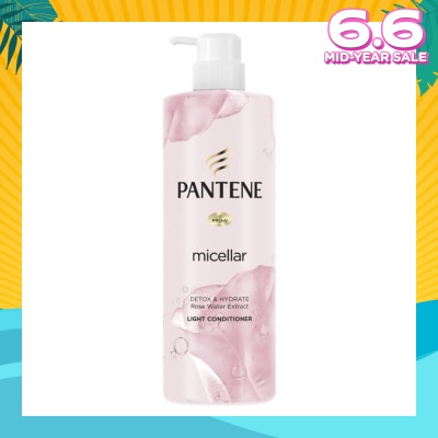 PANTENE Micellar Detox and Hydrate with Rose Water Extract Light Conditioner (Protect Hair from Dryness and Dullness) 530ml