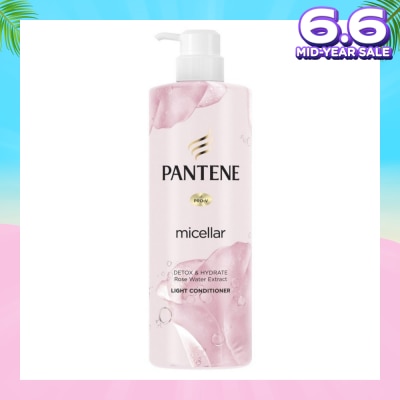 PANTENE Micellar Detox and Hydrate with Rose Water Extract Light Conditioner (Protect Hair from Dryness and Dullness) 530ml