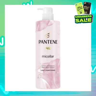 PANTENE Micellar Detox and Hydrate with Rose Water Extract Light Conditioner (Protect Hair from Dryness and Dullness) 530ml