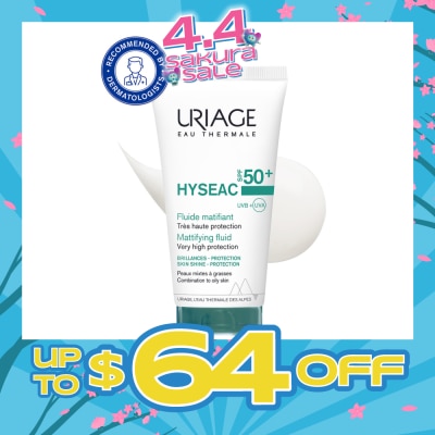 URIAGE - Hyseac Mattifying Fluid SPF50+ (For Combination To Oily Skin) 50ml
