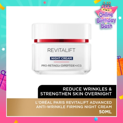 L'OREAL PARIS SKINCARE Revitalift Advanced Anti-Wrinkle Firming Night Cream (Reduce Wrinkles & Strengthen Skin Overnight) 50ml