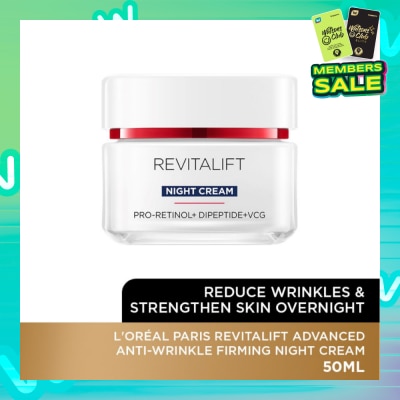 L'OREAL PARIS SKINCARE Revitalift Advanced Anti-Wrinkle Firming Night Cream (Reduce Wrinkles & Strengthen Skin Overnight) 50ml