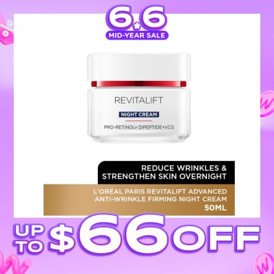 L'OREAL PARIS SKINCARE - Revitalift Advanced Anti-Wrinkle Firming Night Cream (Reduce Wrinkles & Strengthen Skin Overnight) 50ml