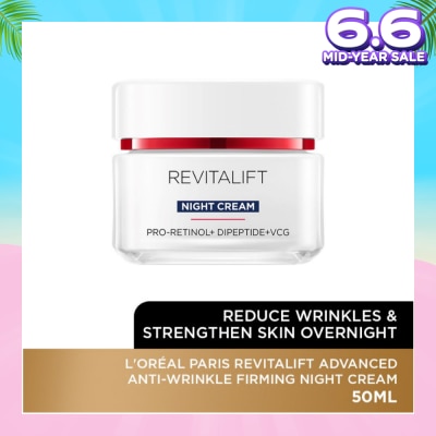 L'OREAL PARIS SKINCARE Revitalift Advanced Anti-Wrinkle Firming Night Cream (Reduce Wrinkles & Strengthen Skin Overnight) 50ml