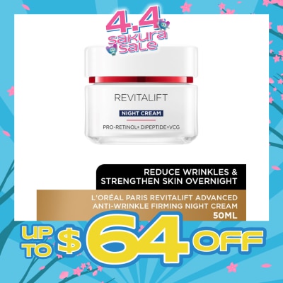 L'OREAL PARIS SKINCARE - Revitalift Advanced Anti-Wrinkle Firming Night Cream (Reduce Wrinkles & Strengthen Skin Overnight) 50ml