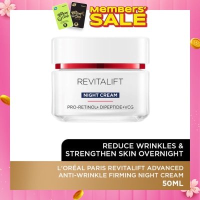 L'OREAL PARIS SKINCARE Revitalift Advanced Anti-Wrinkle Firming Night Cream (Reduce Wrinkles & Strengthen Skin Overnight) 50ml