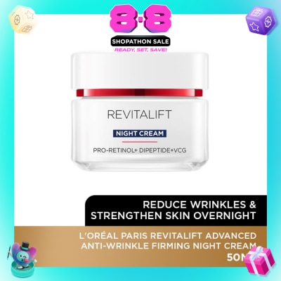 L'OREAL PARIS SKINCARE - Revitalift Advanced Anti-Wrinkle Firming Night Cream (Reduce Wrinkles & Strengthen Skin Overnight) 50ml