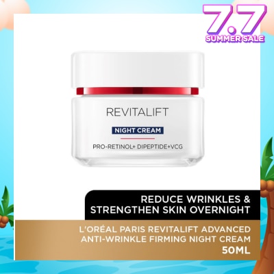 L'OREAL PARIS SKINCARE Revitalift Advanced Anti-Wrinkle Firming Night Cream (Reduce Wrinkles & Strengthen Skin Overnight) 50ml