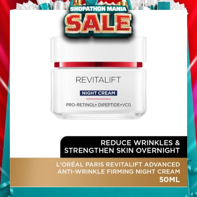 L'OREAL PARIS SKINCARE - Revitalift Advanced Anti-Wrinkle Firming Night Cream (Reduce Wrinkles & Strengthen Skin Overnight) 50ml