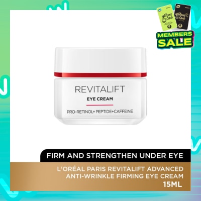 L'OREAL PARIS SKINCARE Revitalift Advanced Anti-Wrinkle Firming Eye Cream (Reduce Firm & Strengthen Under Eye) 15ml