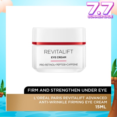 L'OREAL PARIS SKINCARE Revitalift Advanced Anti-Wrinkle Firming Eye Cream (Reduce Firm & Strengthen Under Eye) 15ml