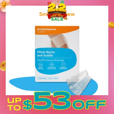 SMITH & NEPHEW Jelonet Minor Burns and Scalds 10cm x 10cm 3s
