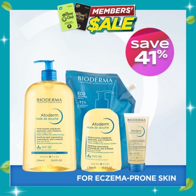 BIODERMA Eczema Prone Skin Anti Itch Shower Oil Set (Bottle 1000ml, Eco Refill 1000ml & Travel Size 100ml) 1s image