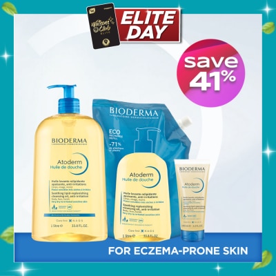 BIODERMA Eczema Prone Skin Anti Itch Shower Oil Set (Bottle 1000ml, Eco Refill 1000ml & Travel Size 100ml) 1s image