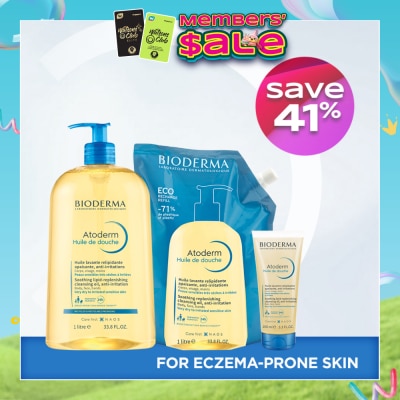 BIODERMA - Eczema-Prone Skin Anti-Itch Shower Oil Set (Bottle 1000ml, Eco Refill 1000ml & Travel Size 100ml) 1s