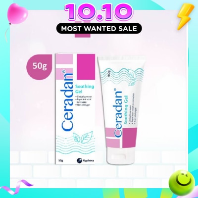 CERADAN Soothing Gel (Rapid Itch Relief in 5 Mins + Menthol, Polidocanol + For Eczema prone, Dry & Sensitive Skin) 50g image