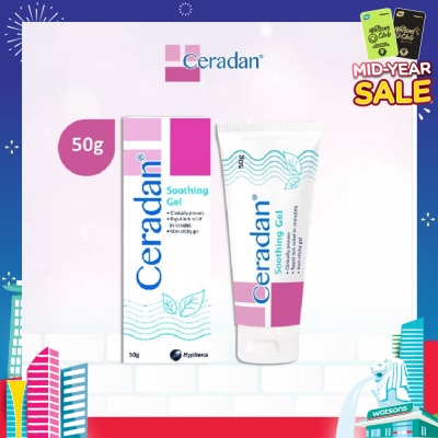CERADAN Soothing Gel (Rapid Itch Relief in 5 Mins + Menthol, Polidocanol + For Eczema-prone, Dry & Sensitive Skin) 50g