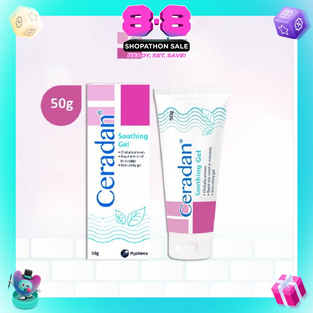 Soothing Gel (Rapid Itch Relief in 5 Mins + Menthol, Polidocanol + For Eczema-prone, Dry & Sensitive Skin) 50g