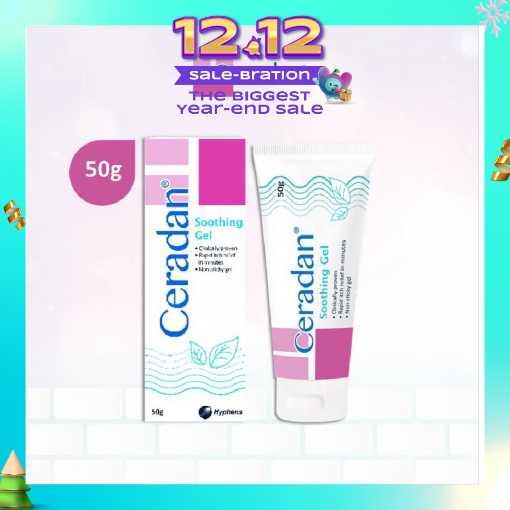 Soothing Gel (Rapid Itch Relief in 5 Mins + Menthol, Polidocanol + For Eczema-prone, Dry & Sensitive Skin) 50g