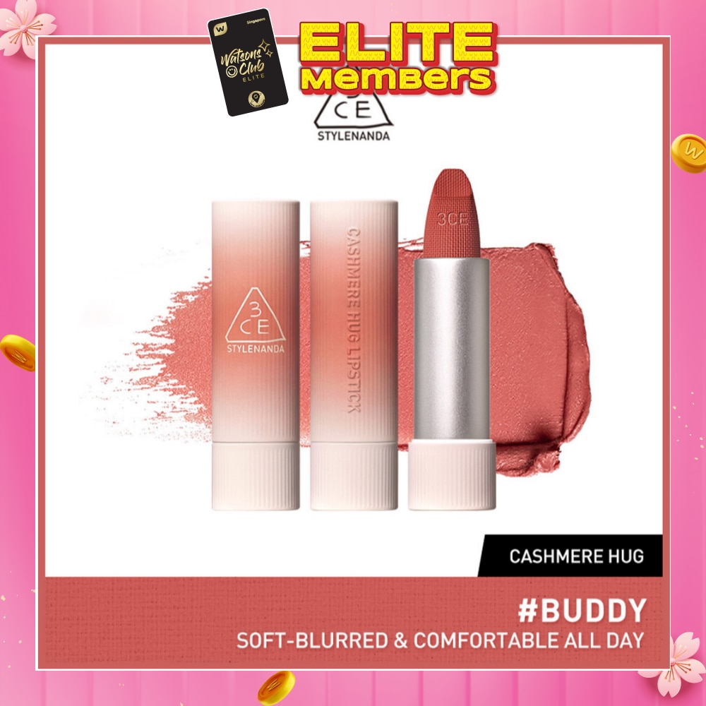 3CE Cashmere Hug Lipstick 06 Buddy 1s