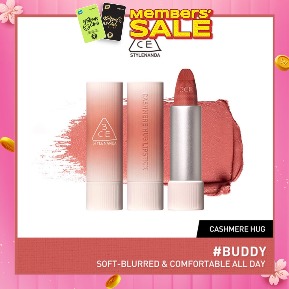 3CE Cashmere Hug Lipstick 06 Buddy 1s