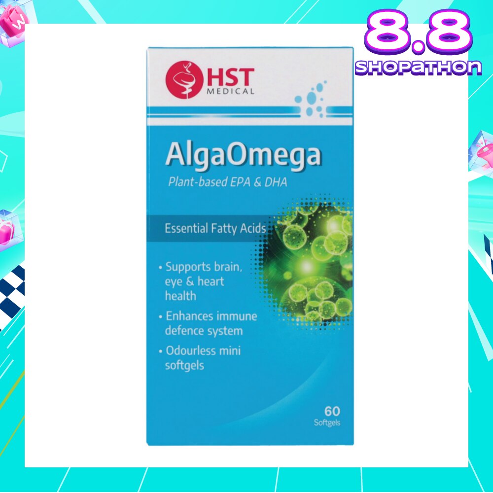 AlgaOmega Softgel (To Support Brain, Eye & Heart Health & Enhances Immune Defence System) 60s