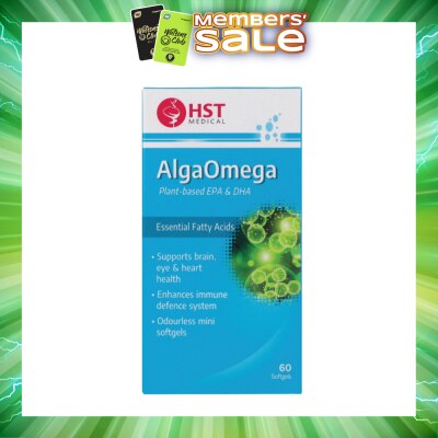 HST - AlgaOmega Softgel (To Support Brain, Eye & Heart Health & Enhances Immune Defence System) 60s (Expiry: Sep`2026)