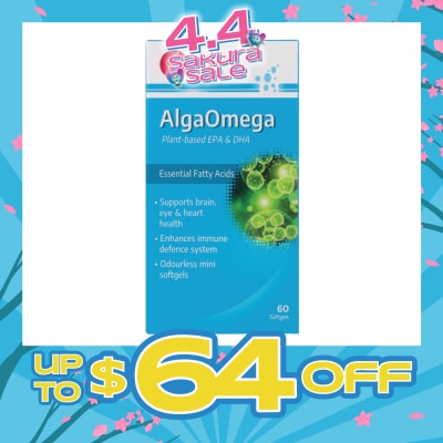 HST - AlgaOmega Softgel (To Support Brain, Eye & Heart Health & Enhances Immune Defence System) 60s (Expiry: Sep`2026)