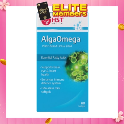 HST AlgaOmega Softgel (To Support Brain, Eye & Heart Health & Enhances Immune Defence System) 60s (Expiry: Sep`2026)