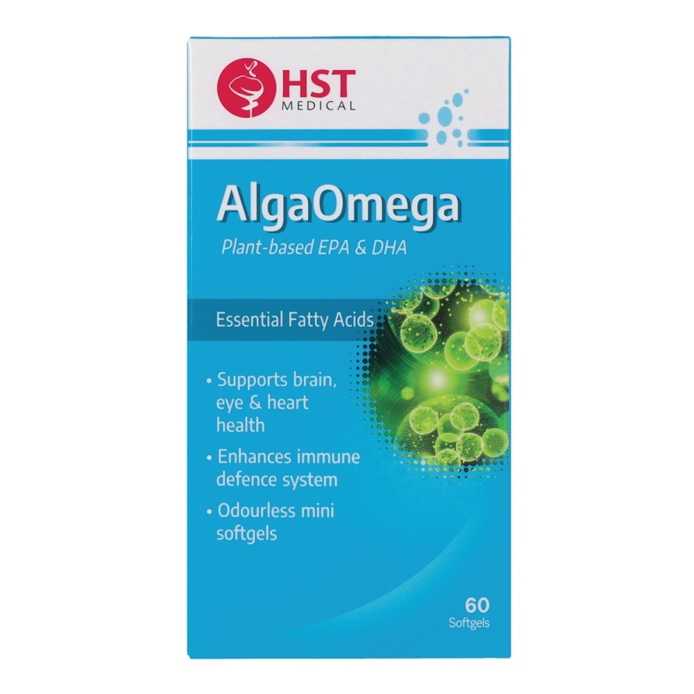 AlgaOmega Softgel (To Support Brain, Eye & Heart Health & Enhances Immune Defence System) 60s