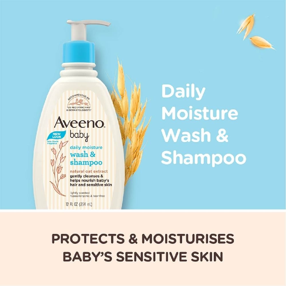 Daily Moisture Wash and Shampoo with Natural Oat Extract (For Normal to Dry Sensitive Skin) 532ml