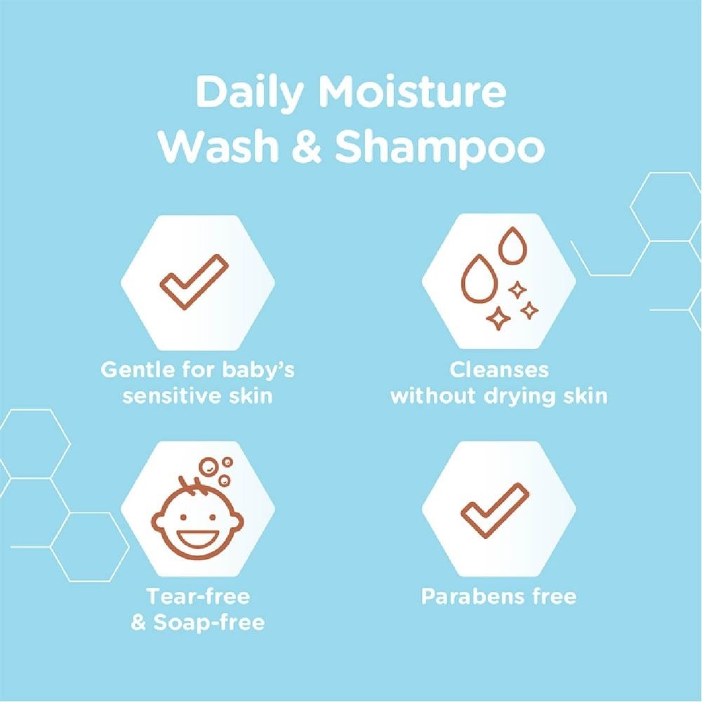 Daily Moisture Wash and Shampoo with Natural Oat Extract (For Normal to Dry Sensitive Skin) 532ml