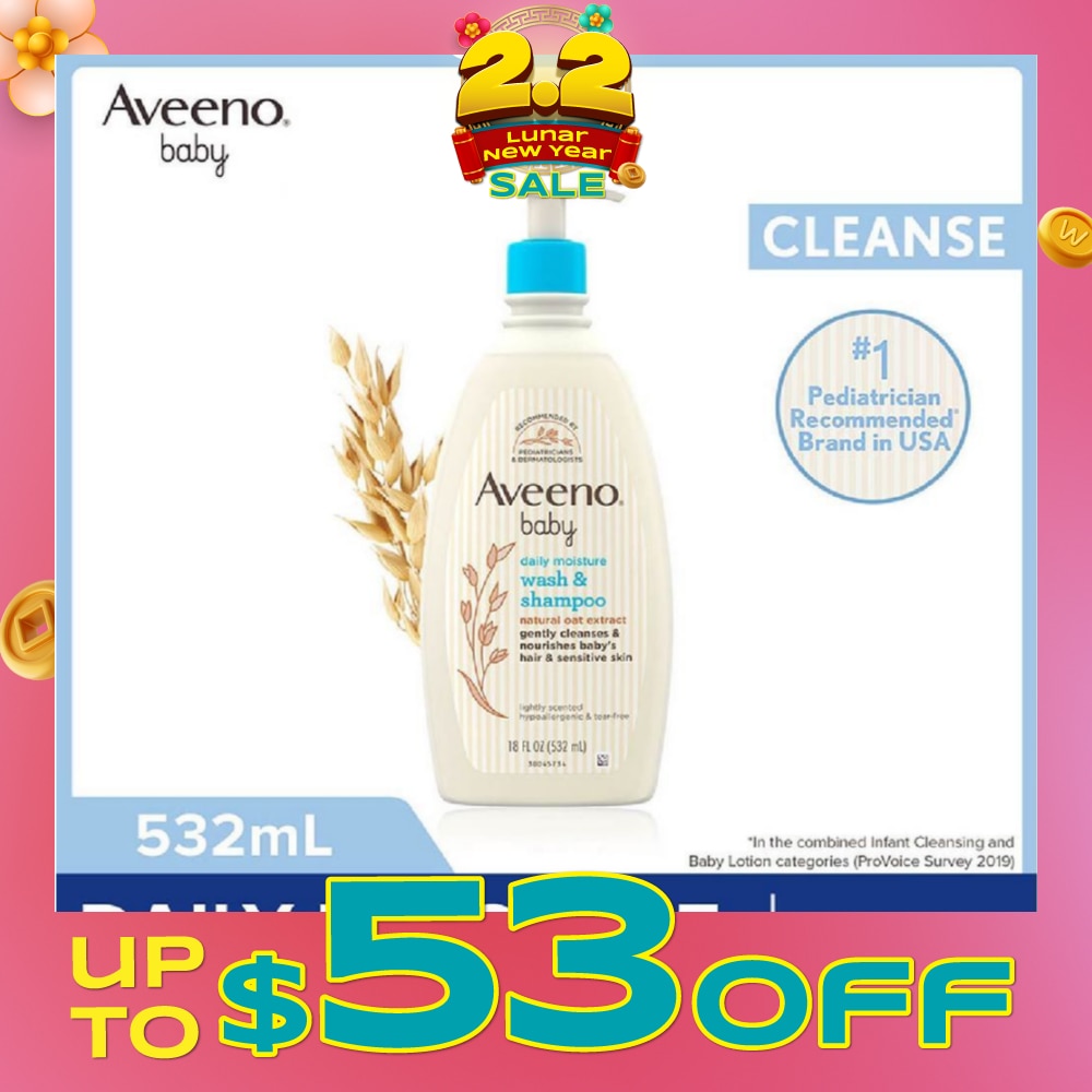 Daily Moisture Wash and Shampoo with Natural Oat Extract (For Normal to Dry Sensitive Skin) 532ml