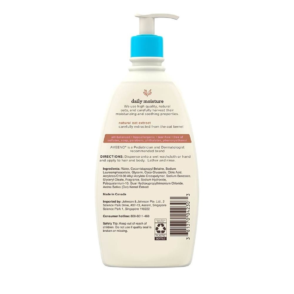 Daily Moisture Wash and Shampoo with Natural Oat Extract (For Normal to Dry Sensitive Skin) 532ml