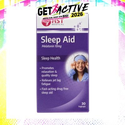 HST - Sleep Aid Melatonin 10mg Vegicap (To Promotes Relaxation & Quality Sleep, Relieves Jet Lag Fatigue & Fast-Acting Drug Free Sleep Aid) 30s image