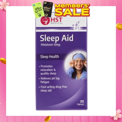 HST Sleep Aid Melatonin 10mg Vegicap (To Promotes Relaxation & Quality Sleep, Relieves Jet Lag Fatigue & Fast-Acting Drug Free Sleep Aid) 30s