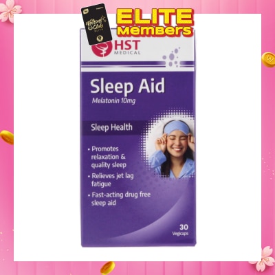 HST Sleep Aid Melatonin 10mg Vegicap (To Promotes Relaxation & Quality Sleep, Relieves Jet Lag Fatigue & Fast-Acting Drug Free Sleep Aid) 30s