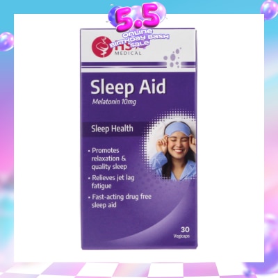 HST - Sleep Aid Melatonin 10mg Vegicap (To Promotes Relaxation & Quality Sleep, Relieves Jet Lag Fatigue & Fast-Acting Drug Free Sleep Aid) 30s