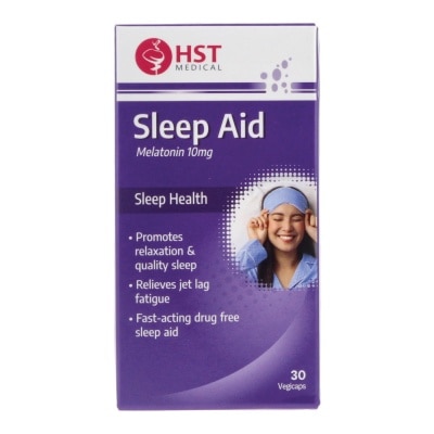 HST Sleep Aid Melatonin 10mg Vegicap (To Promotes Relaxation & Quality Sleep, Relieves Jet Lag Fatigue & Fast-Acting Drug Free Sleep Aid) 30s